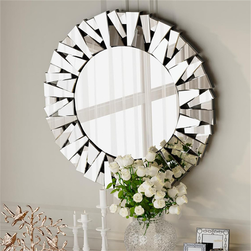 3D Large Accent Mirror Fireplace Decorative Mirror with Beveled Glass Frame Edge - Picture 2 of 12