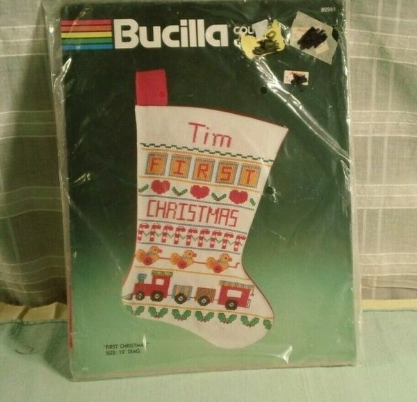 Bucilla Counted Cross Stitch First Christmas Stocking Kit 82261 for