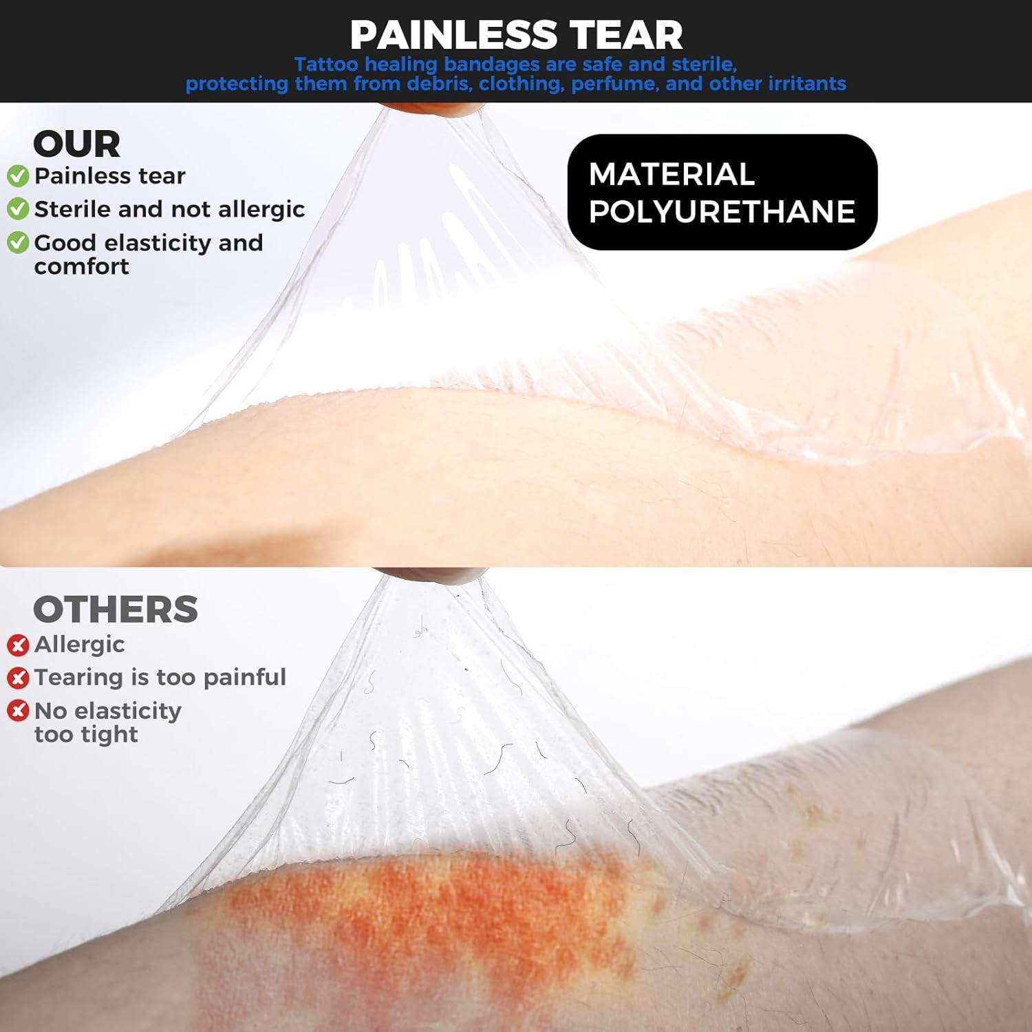 Tattoo Aftercare Waterproof Bandages, 6" X 4.4 Yard Tattoo Cover up Tape, Tattoo