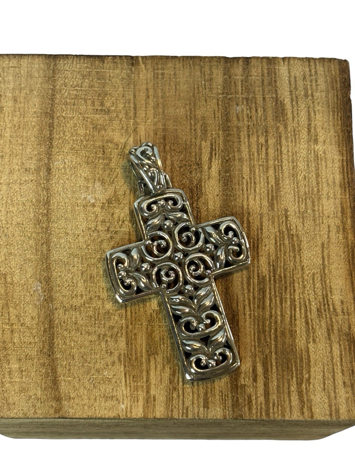 Large Sterling 925 Silver Scrollwork Filigree  Cr… - image 2