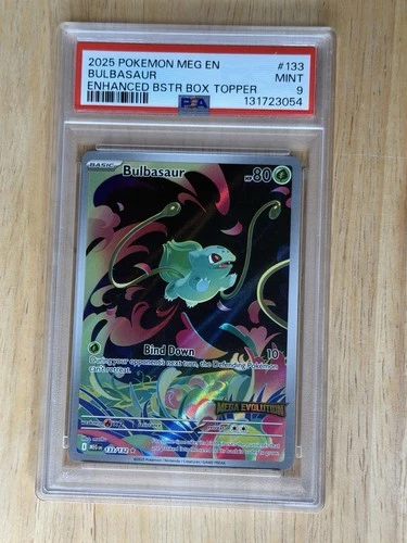 2025 POKEMON MEG EN-MEGA EVOLUTION ENHANCED BOOSTER TOPPER BULBASAUR PSA 9