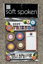 MAMBI Soft Spoken Scrapbook Layered 3D Stickers SUPERCOOL BEST FRIENDS *