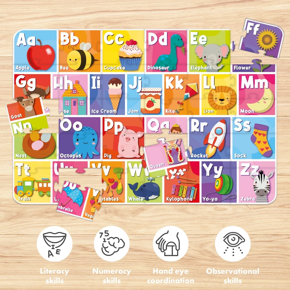 Giant Puzzle Bundle – Alphabet & Number Jigsaws 30pcs | Toddler Learning Toys 2+ - Image 4 of 4