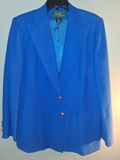 Vintage Lauren Ralph Lauren royal Blue 97% worsted wool USA made blazer size 8