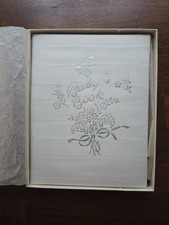 Vintage Baby First Memory Book New York Life Insurance Co. White Silver W/Box