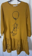 Disney Winnie The Pooh Honey Yellow Dress - Drop Waist Long Sleeve Women Small