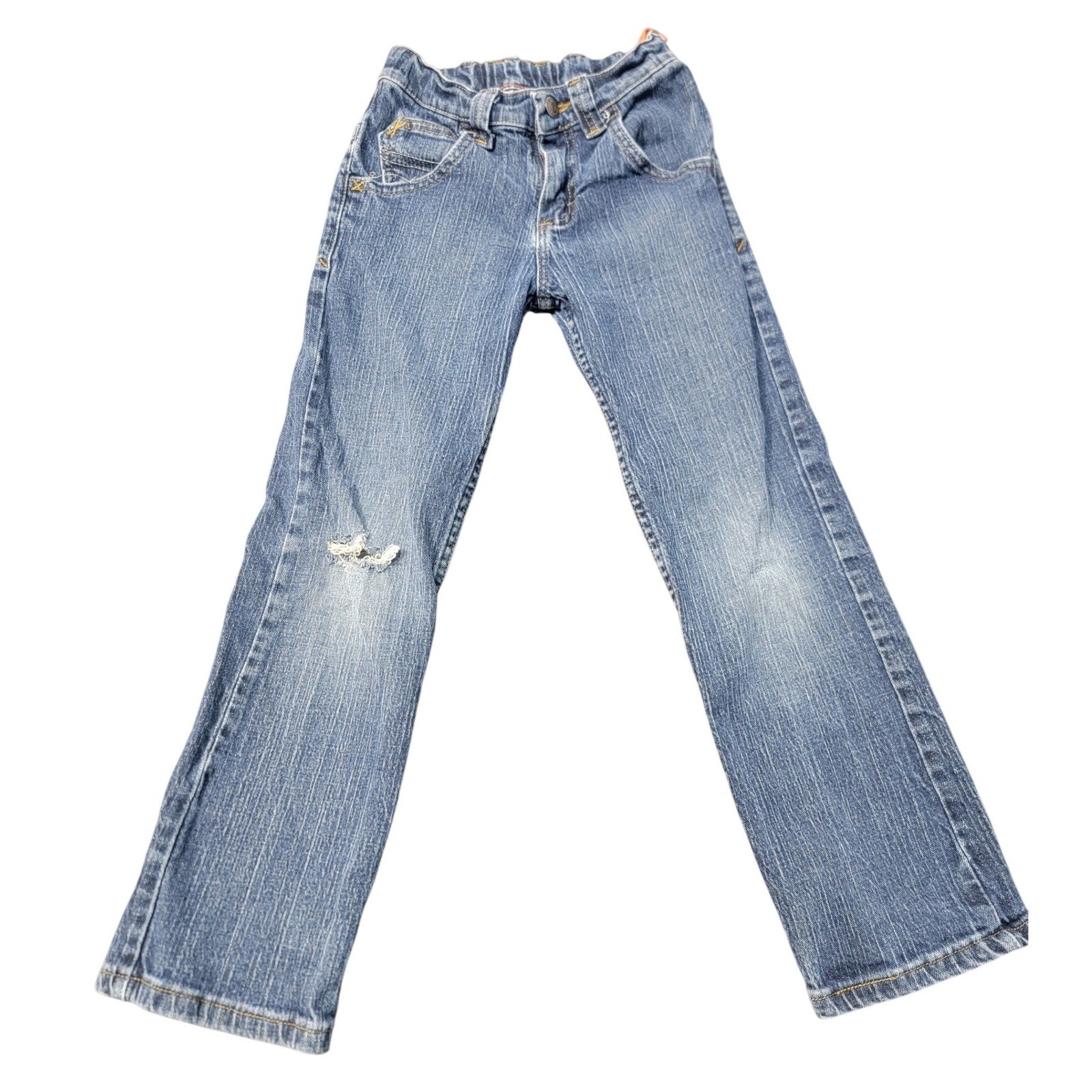 Size 8 Slim Straight Leg Medium Wash Distressed