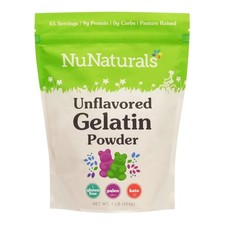 Nunaturals Unflavored Beef Gelatin Powder, Instantly Thickens, Stabilizes, and T
