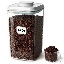 Large Pop Airtight Food Storage Containers Set with Lids, 4.2Qt Food Containe...