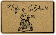 Funny Retriever Welcome Mats for Front Door, Dog Door Mat, Life Is Humorous Do