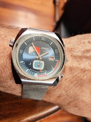 Rare 1970s Sorna Chronograph EB8420 Manual Wind Men's Watch _4182