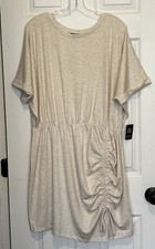 Women's Express T-Shirt Knit Ribbed Dress. XL Beige New with Tags