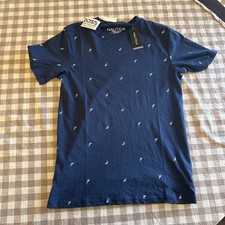 Nautica Youth Boys sz Medium 10/12 T-Shirt Tee, White/Navy, 2 Pack