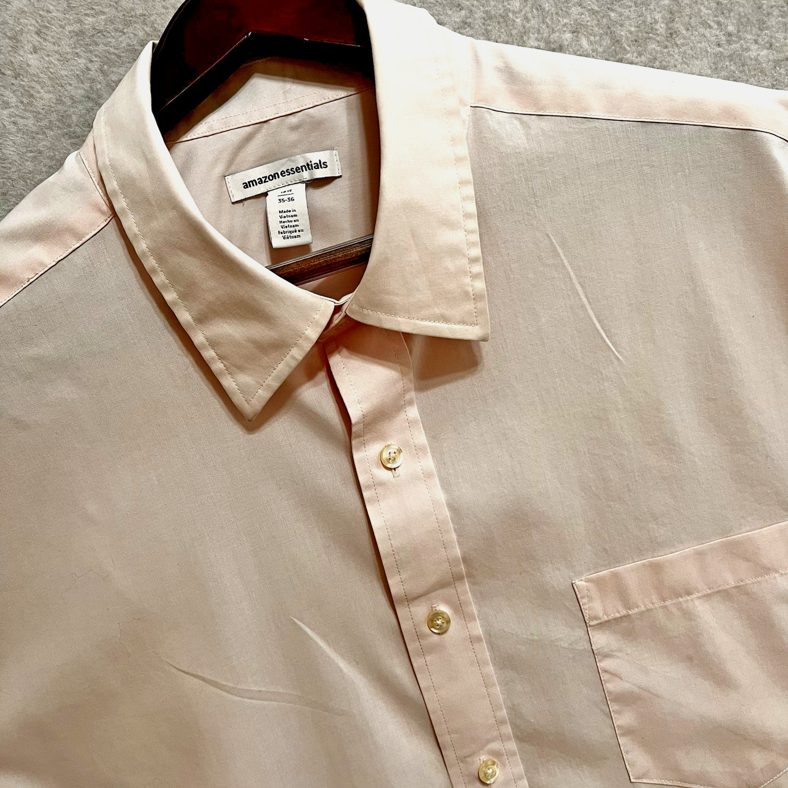 Amazon Essentials Mens Button Down Shirt 2XL 18.5… - image 1