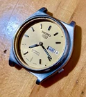 Vintage Seiko 5 Automatic Arabic Day/Date Golden Dial 21 Jewels Men's Watch PART