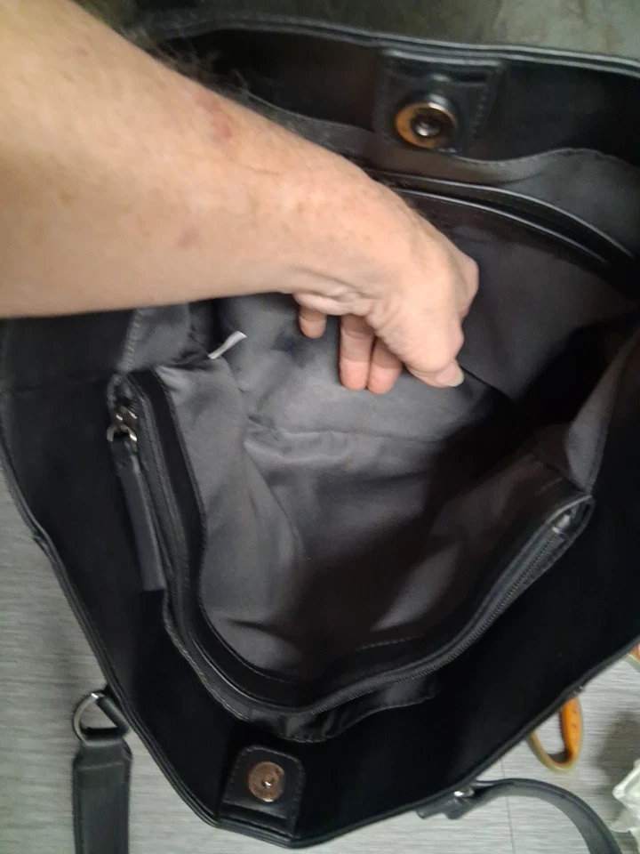 Bolso de Hombro Simply Vera Wang Negro Cuero Sintético Trabajo Bolso Cartera Foto 2 de 4