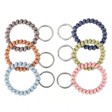 6pcs KeyChain Wristlet Lanyard Bracelet For Keys Gym Sauna Pool Sports
