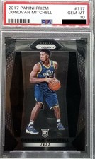 2017 PANINI PRIZM #117 DONOVAN MITCHELL ROOKIE CARD - PSA 10. rookie card picture