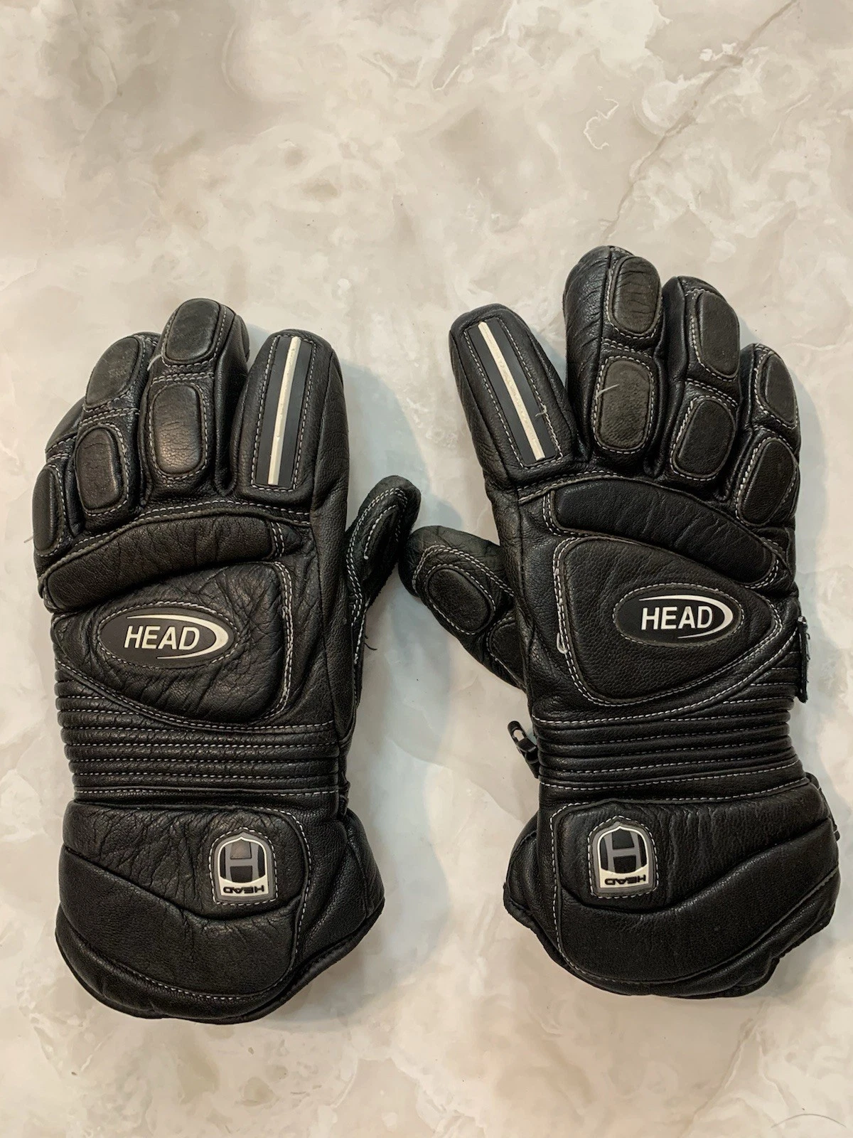 HEAD Black Warm LEATHER WINTER GLOVES Ski Snowboard Hike Motorcycle Sz Men's L