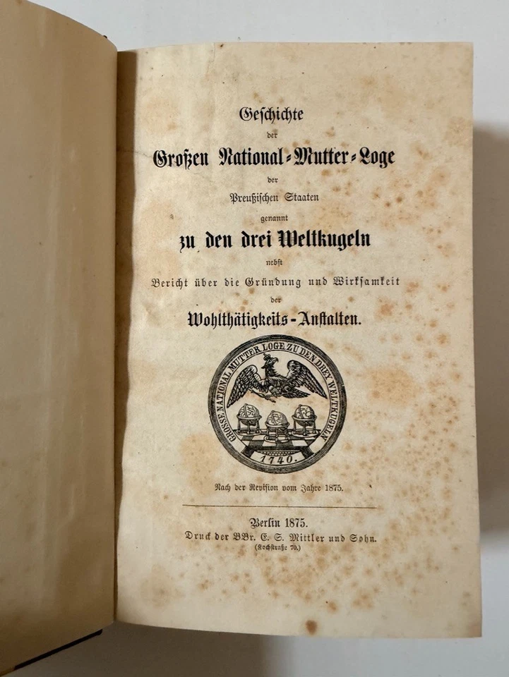 Geschichte Großen National-Mutter-Loge preußischen Staaten, National-Mutter-Loge - Bild 1 von 1