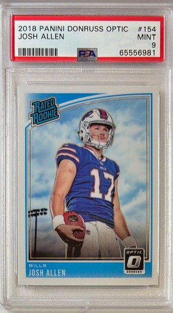 JOSH ALLEN PSA 9 2018 OPTIC RATED ROOKIE NO. 154