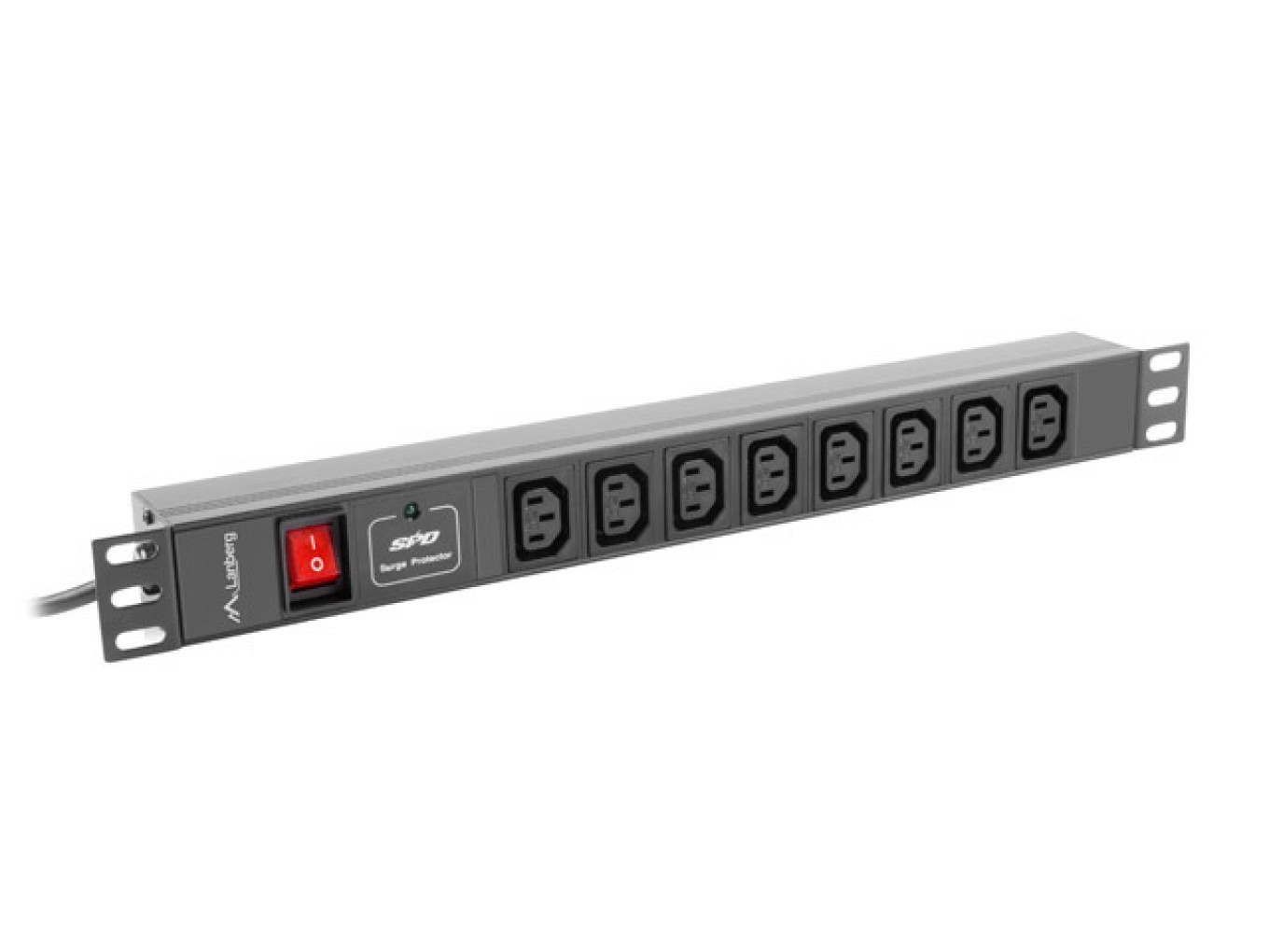 PDU Lanberg PDU-08I-0200-C20-BK 1U 8 Salidas C13 16A Protección Sobretensiones Aluminio Rack - Imagen 5