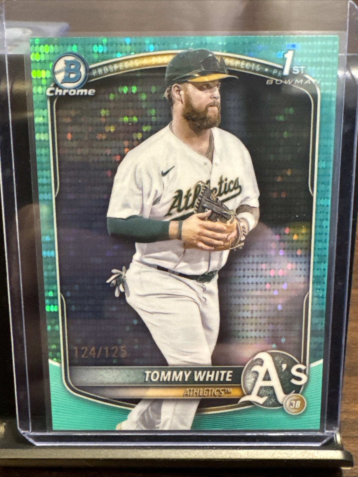 TOMMY WHITE 2025 Bowman Chrome 1st #BCP-251 Aqua Pulsar Refractor RC #124/125