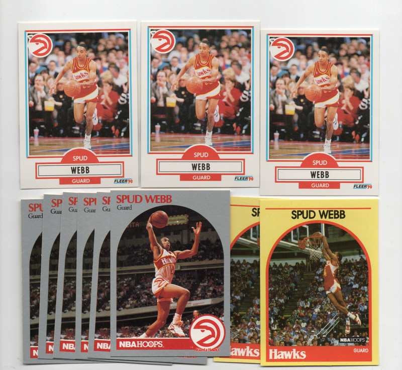 SPUD WEBB ATLANTA HAWKS 1990-91 NBA HOOPS FLEER YELLOW 11X LOT PACK FRESH