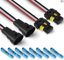 Fog Light and Headlight Adapter Wiring Harness with Sockets and Connector, 2 Set