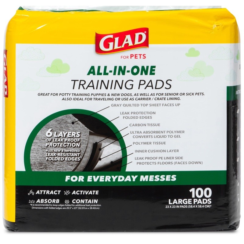 Activated Charcoal Dog Training Pads Leakproof Odor Control Pheromone 100 Count