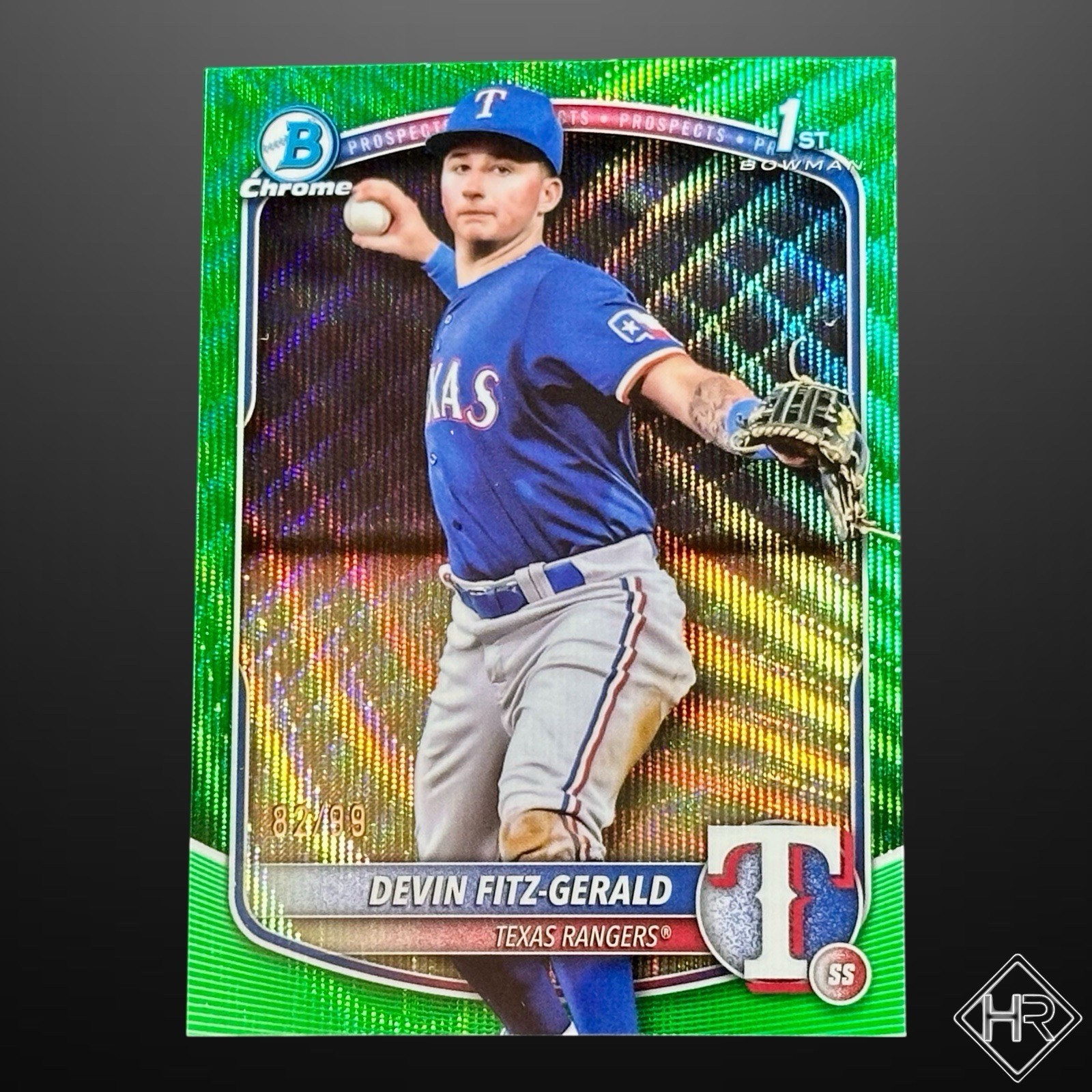 2025 Bowman Chrome Devin Fitz-Gerald 1st Bowman Green Wave /99 Rangers