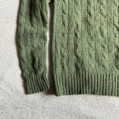 Polo Ralph Lauren Green Olive Women Cable Knit Sweater Wool Cashmere Size M - Picture 7 of 10