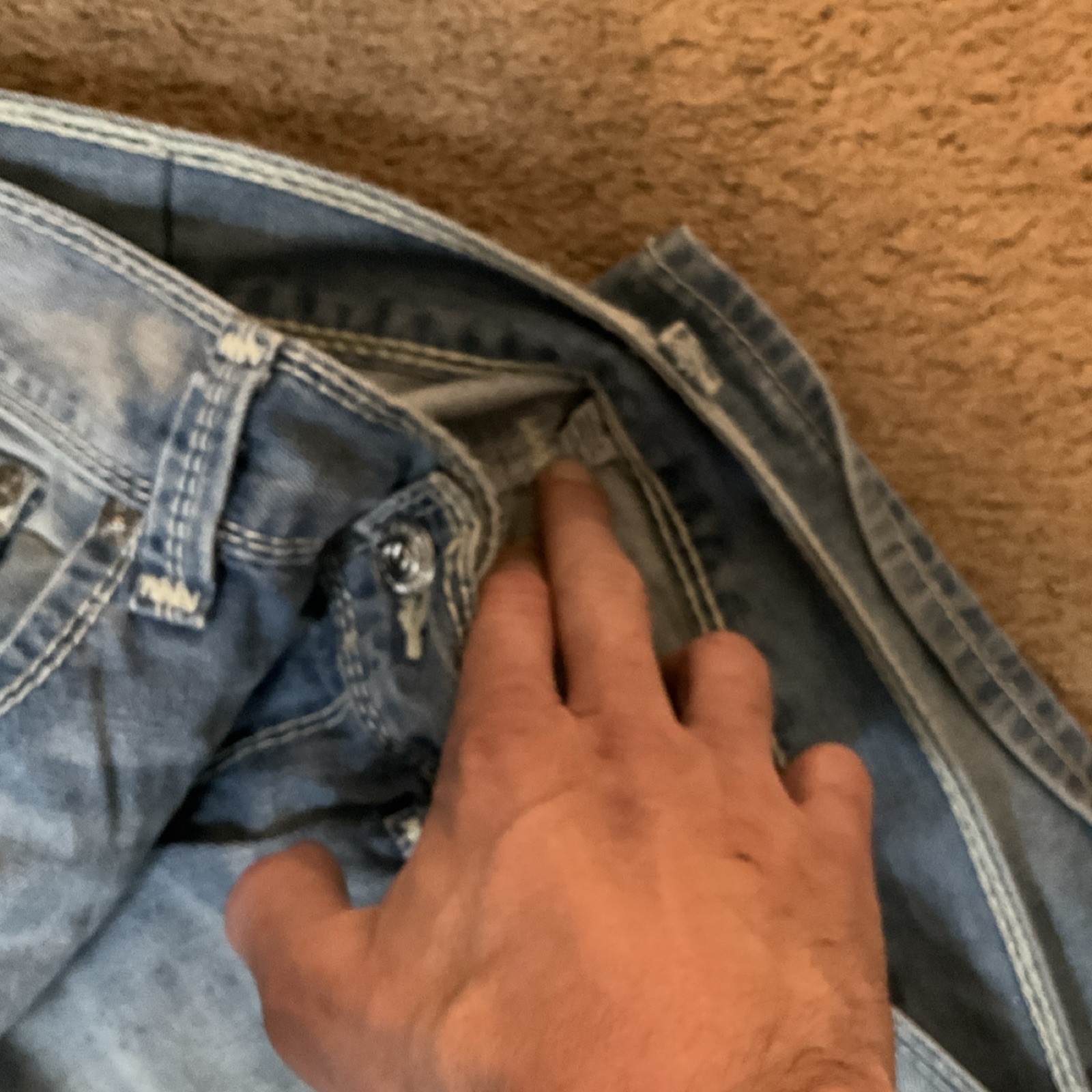 True Religion Jesse James Jeans Pants Lot Size 38 XL Blue Black Camouflage thumbnail 6