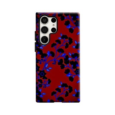 Robuste Hülle Rot Blau Blumen für Samsung Galaxy S20 S23 S24 S25 Ultra Plus