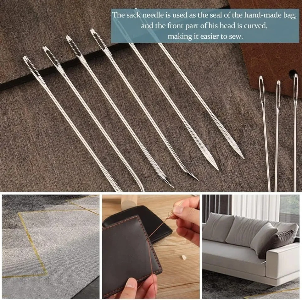 IMAZY Leder Nähnadel Set Gebogene Nadeln Für Polster Teppich Segeltuch Reparatur - Bild 4 von 4