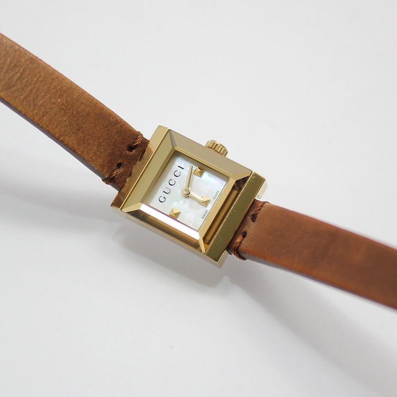 Gucci G Frame Gold Tone Rectangular Square Double… - image 7