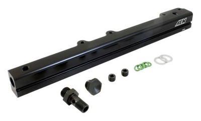 AEM for 96-00 Civic CX/DX/LX/EX & 96-97 Del Sol S/Si Black Fuel Rail