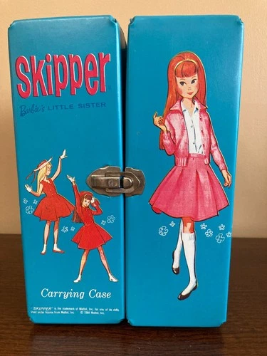 Vintage Skipper Carrying Case 1964 Blue Vinyl Trunk Double Doors