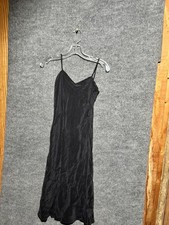 Mayle Dress Womens 4 Black Slip Midi Spaghetti Strap V Neck Cocktail Party