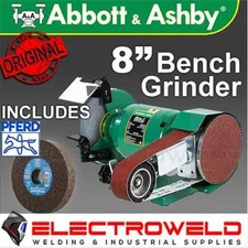 ABBOTT & ASHBY 8" 200mm Bench Grinder + Linishing Linisher Machine 915mm AA362W8