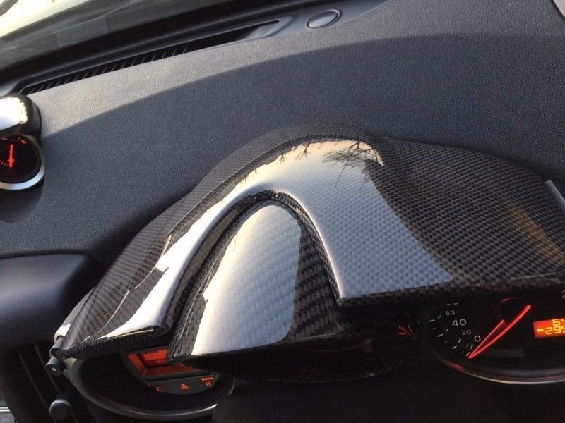 CARBON FIBER INSTRUMENT SPEED GAUGE CLUSTER PANEL HOOD POD COVER FOR