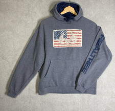 Realtree Mens Hoodie Medium American Flag Deer Hunter Patriotic Gray Sweatshirt