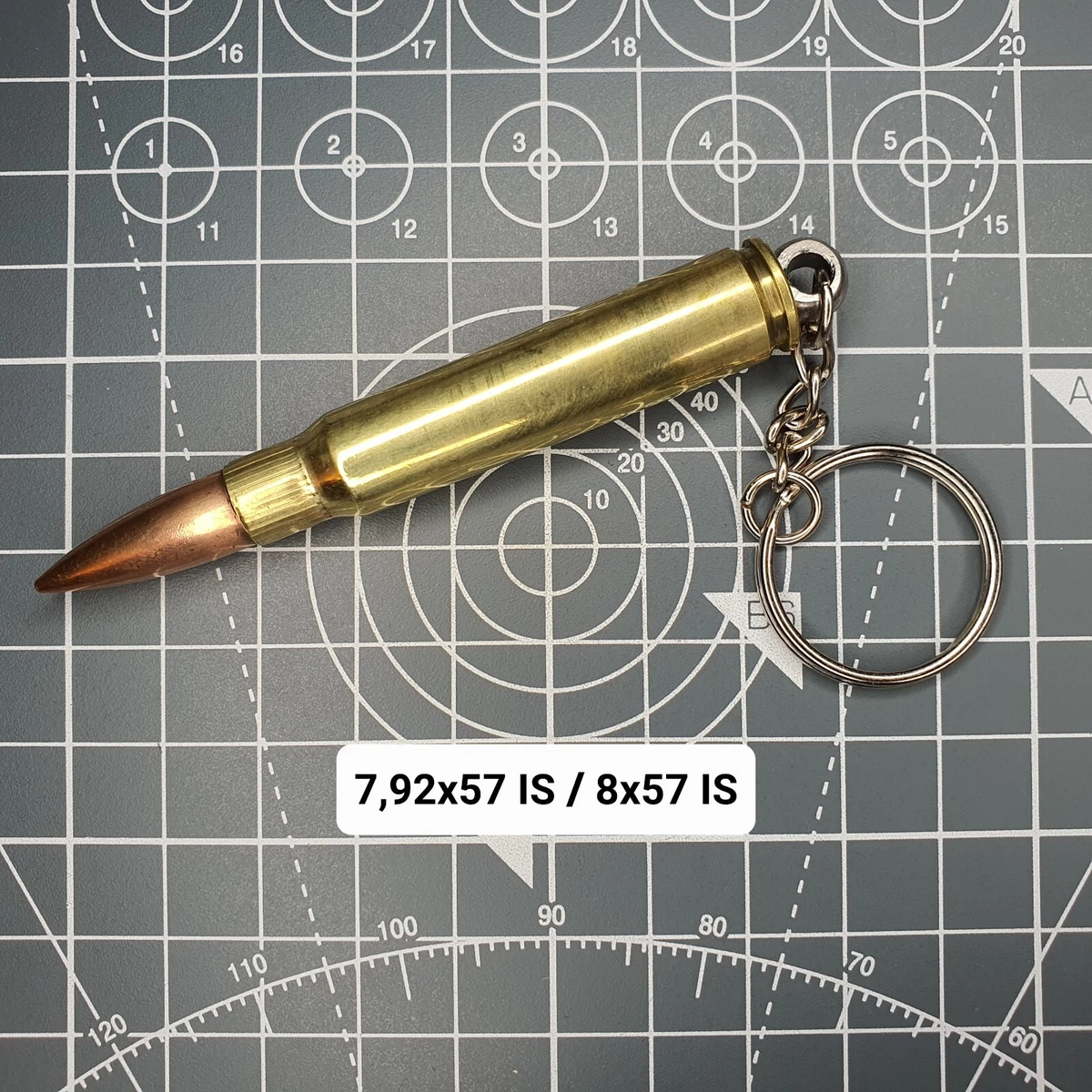 Pistole Patrone Anhänger, Kaliber 9mm, Munition Entschärft Und Gebohrt