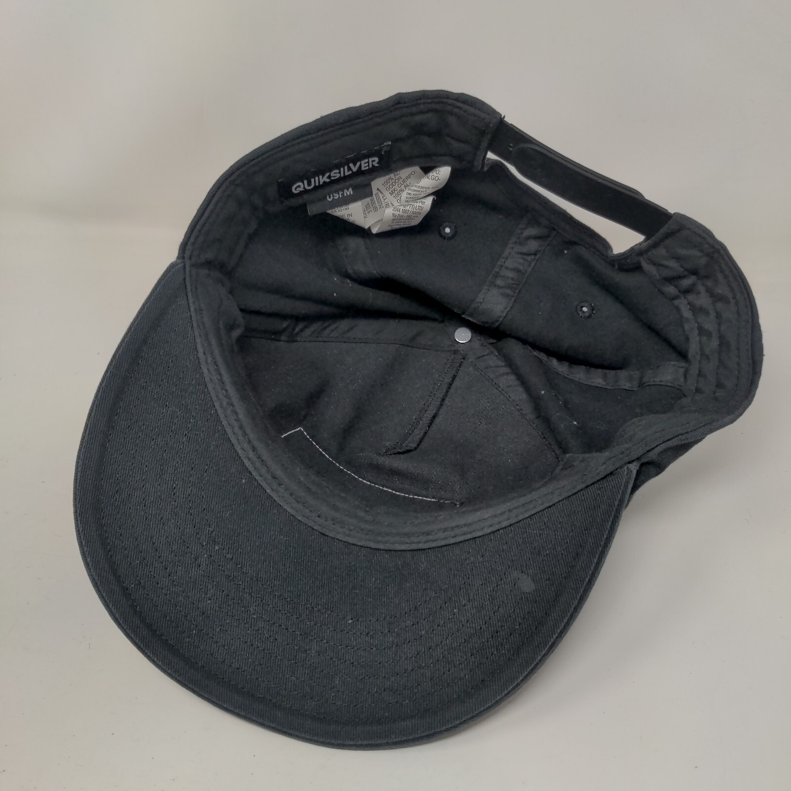 Quiksilver Flag Patch Snapback Hat Black OSFM Adj… - image 6