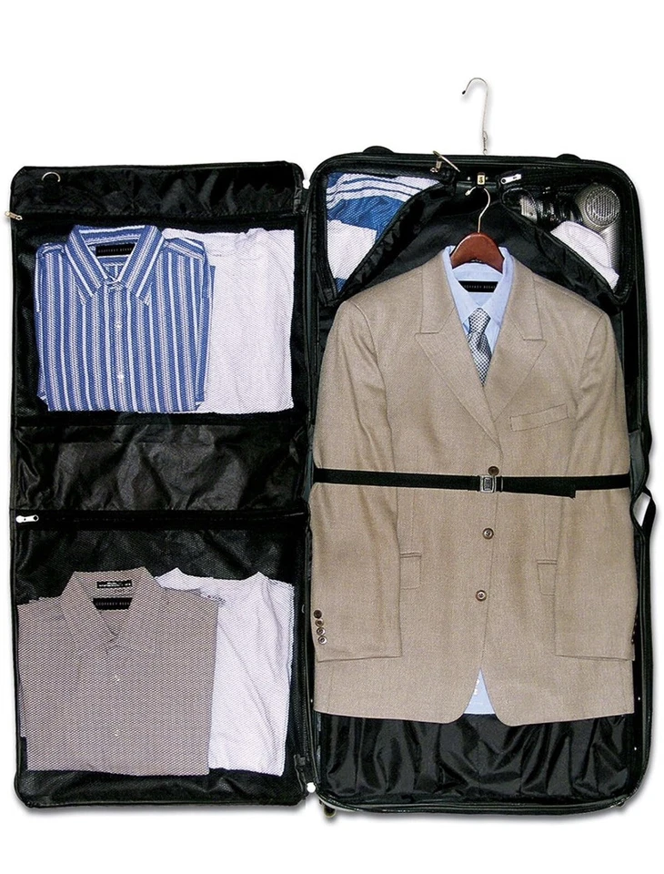 Maleta equipaje portaequipajes Geoffrey Beene Rolling Garment, negra Foto 3 de 4