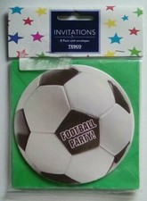 8 x Football Soccer Party Invitations and Envelopes