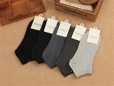 5/10 Pairs Mens Bamboo Fiber Ankle Sock Sport Low Cut Casual Nonslip Short Socks