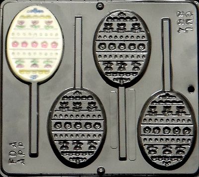 Flat Egg Decorative Lollipop Chocolate Candy Mold Easter  864 NEW
