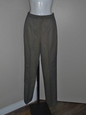 Ladies VTG 1970s Dress Pants Black  White w/ Tiny Colored Lines Sz S/M NWT