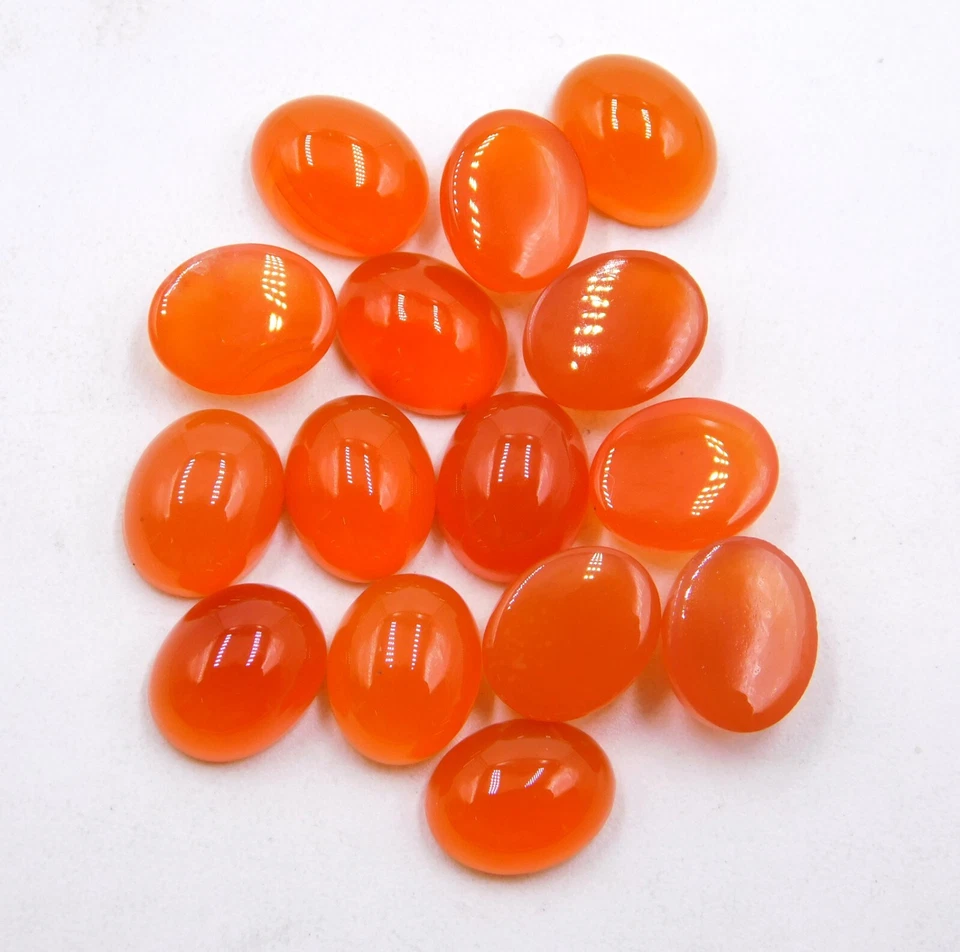Natural Red Onyx Oval Cab Lot Loose Gemstone 8x10 MM For Jewelry Making P-3146 - Image 4 of 4